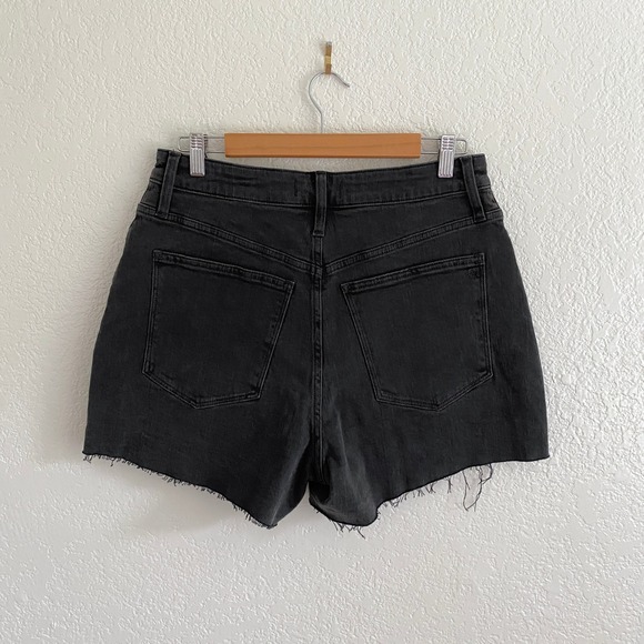 Madewell Curvy High‎ Rise Denim Shorts Black Raw Hem Size 30 - Picture 12 of 12